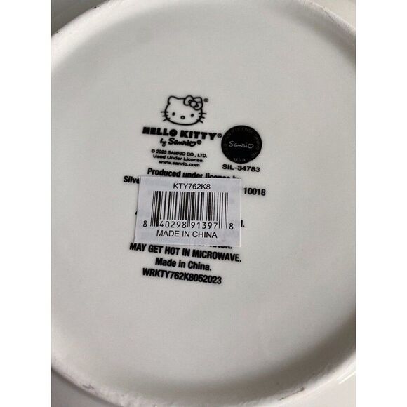 Set Of 2 Sanrio Hello Kitty 9" Ceramic Pasta Dinner Bowls Red Bows NEW - Picture 8 of 11